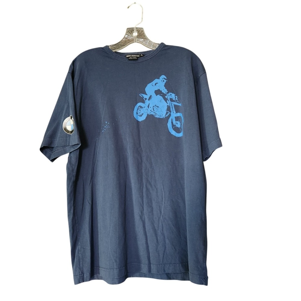 Y2K BMW Motorcycles T-Shirt Motorrad Logo Men's XL Graphic Blue Short Sleeves